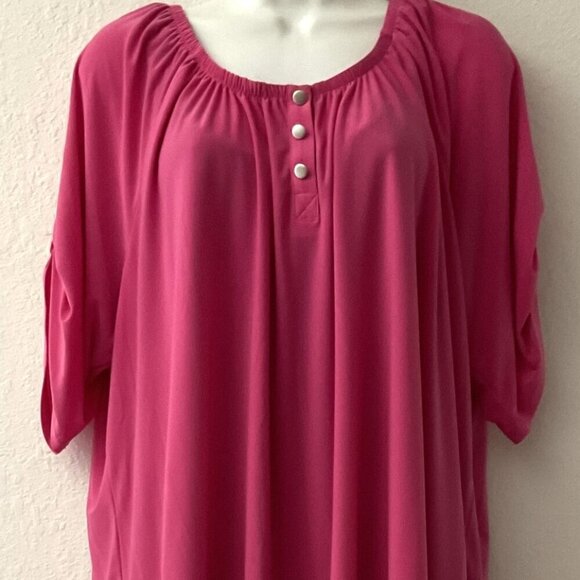 NY COLLECTIONS PLUS SIZE ¾ ROLL TAB LIGHTWEIGHT TOP 3X - Picture 6 of 13